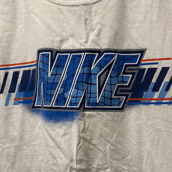 Nike White Sleeveless Graphic Tank with Blue and Red Logo - Picture 4 of 5